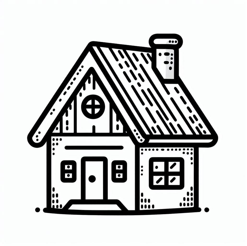 Desenho de uma Casa Bonita para Colorir
