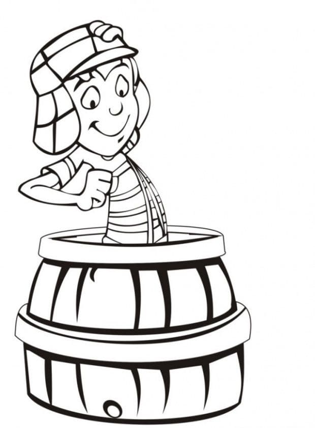 Desenho de Chaves Feliz para Colorir