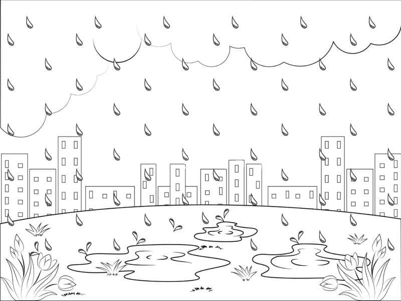Desenho de a Chuva para Colorir Desenho de a Chuva para Colorir