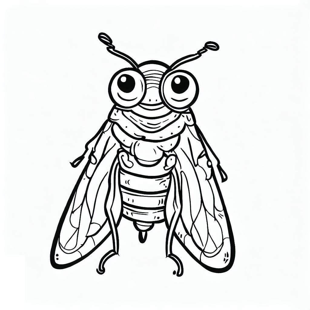 Desenho de Cigarra de Desenhos Animados para Colorir