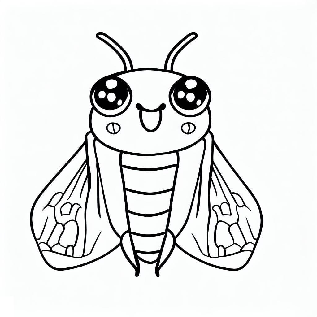 Desenho de Cigarra Feliz para Colorir