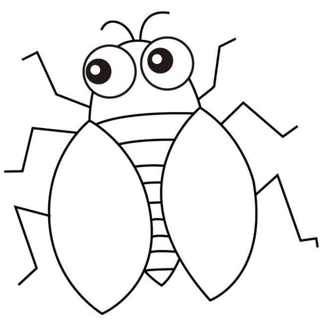 Desenho de Cigarra Fofa para Colorir