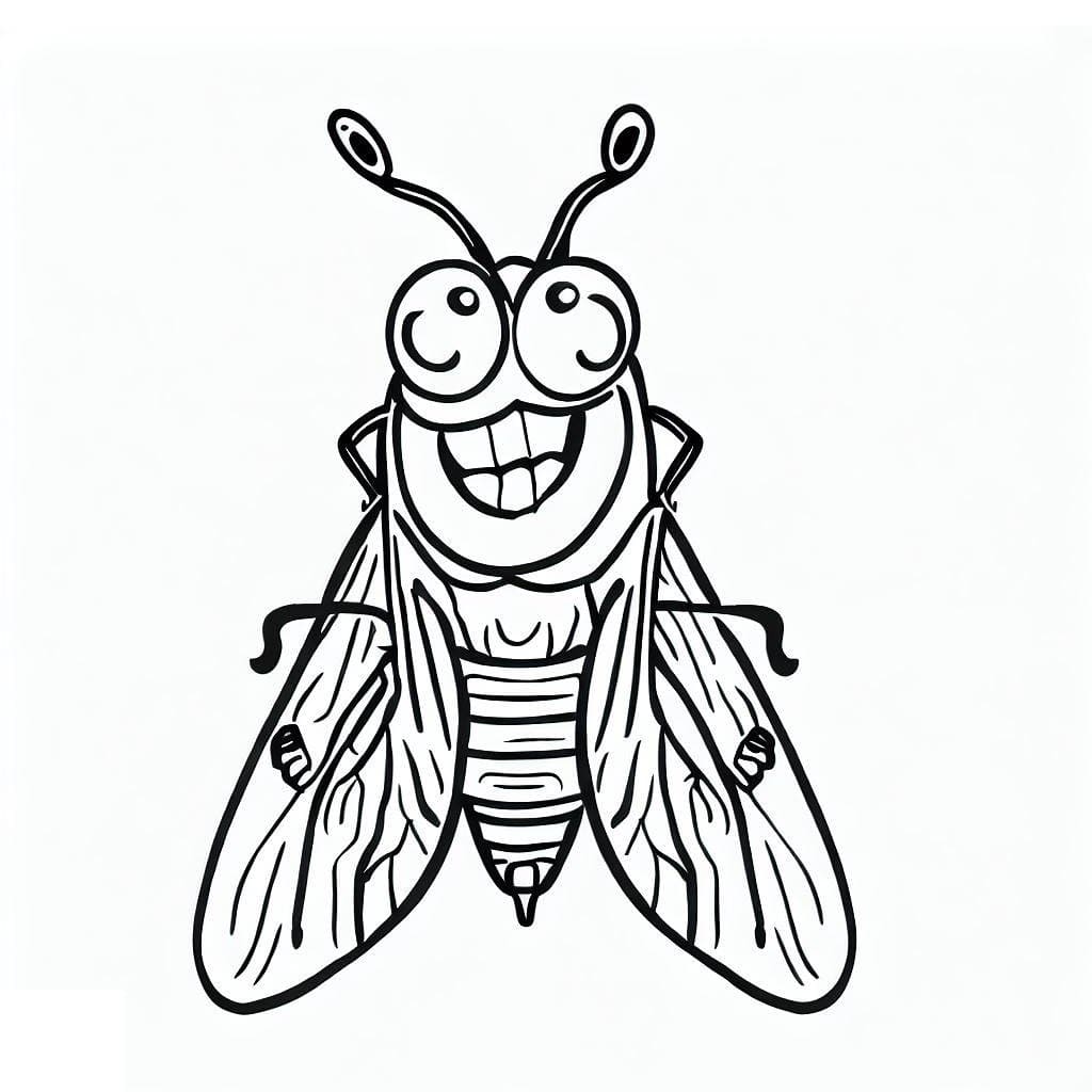 Desenho de uma Cigarra Muito Engracada para Colorir