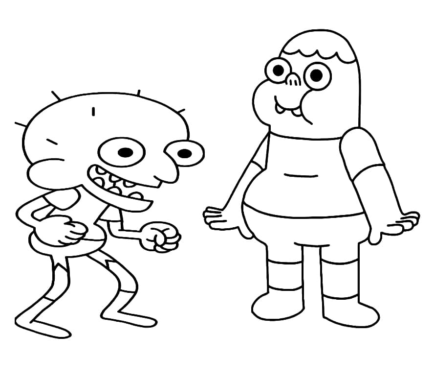 Desenho Clarencio e Sumo para Colorir