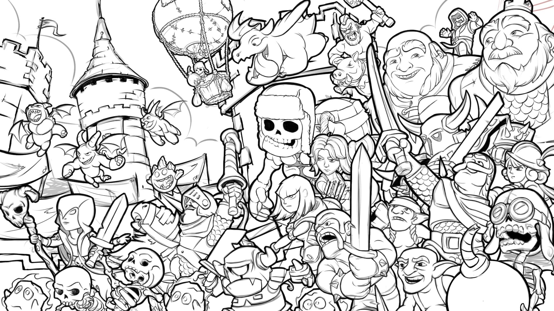 Desenho de Clash Royale com Barril de Goblins para Colorir Pdf