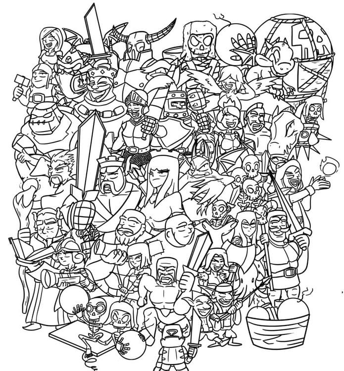 Desenho de Clash Royale com Mineiro para Colorir