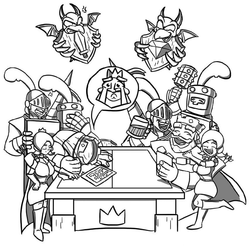 Desenho de Clash Royale para Colorir Tinta Guache