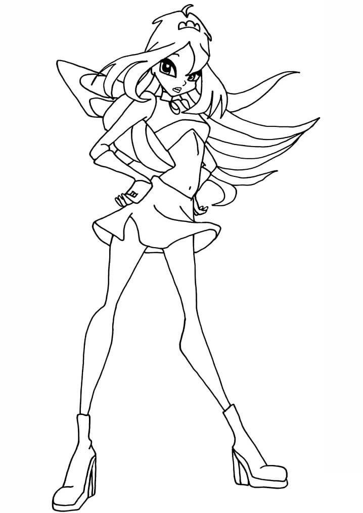 Desenho de Bloom da Clube Winx Bonita para Colorir Pdf