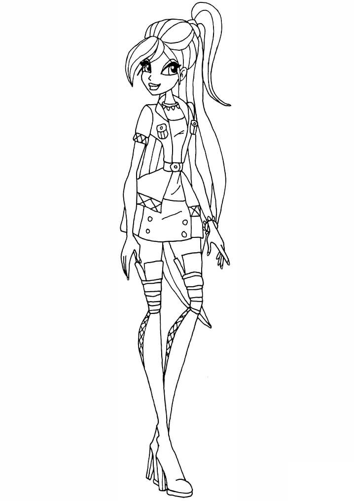 Desenho de Bloom da Clube Winx Colorida para Colorir Pdf