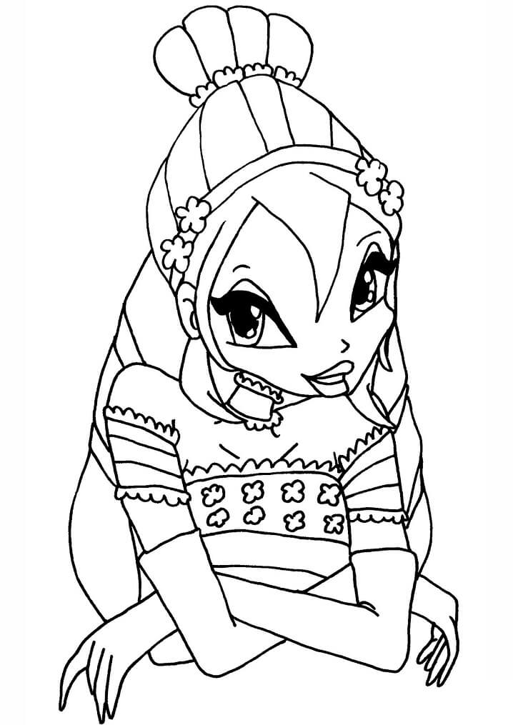 Desenho de Bloom da Clube Winx Fofa para Colorir Pdf