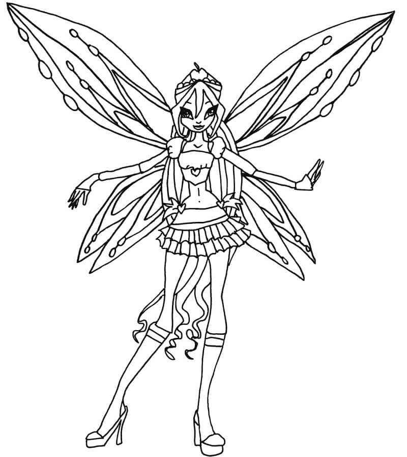 Desenho de Bloom da Clube Winx Mágica para Colorir Pdf
