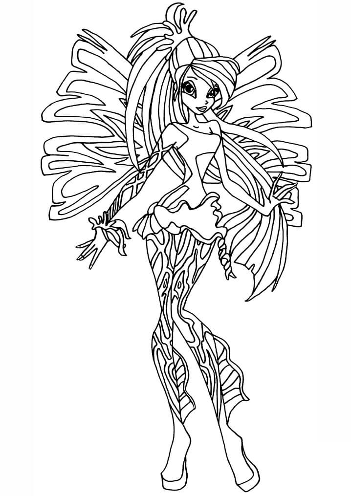 Desenho de Bloom da Clube Winx Realista para Colorir