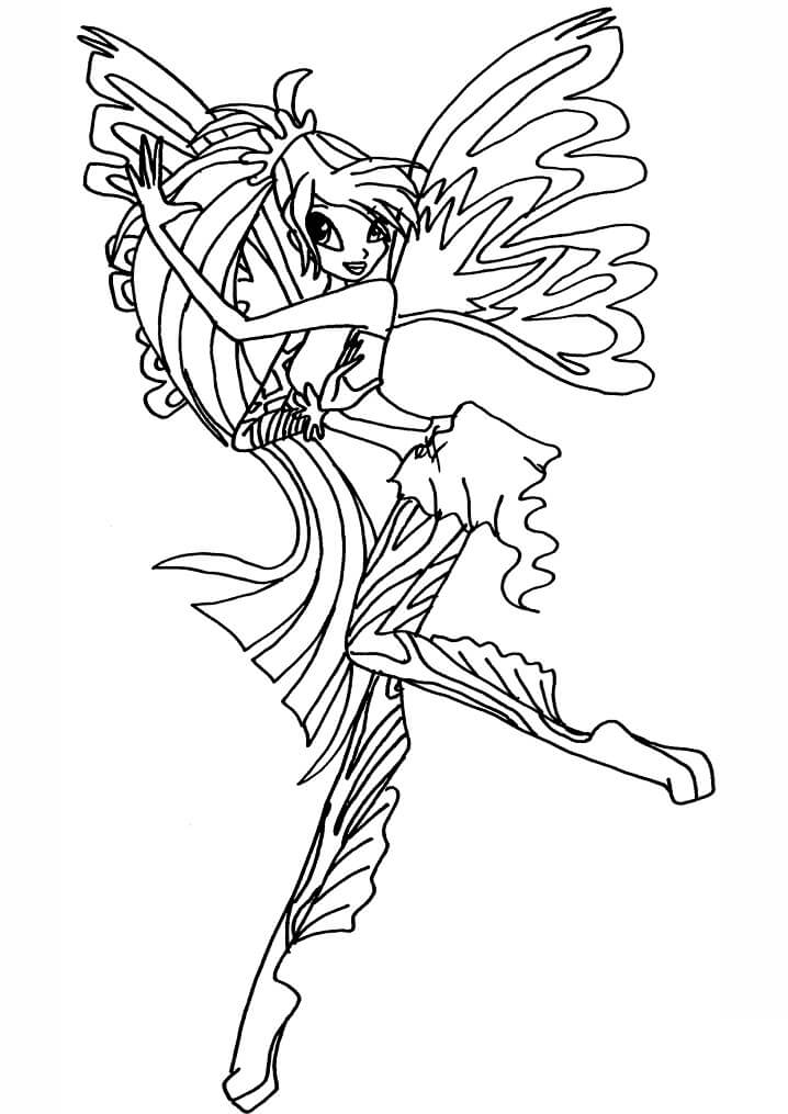 Desenho de Bloom da Clube Winx Transformada para Colorir