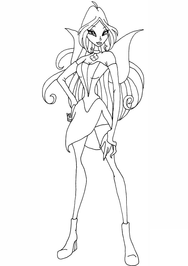 Desenho de Flora da Clube Winx Mágica para Colorir Pdf