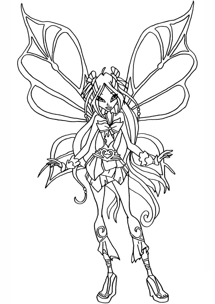 Desenho de Flora da Clube Winx para Colorir Pdf