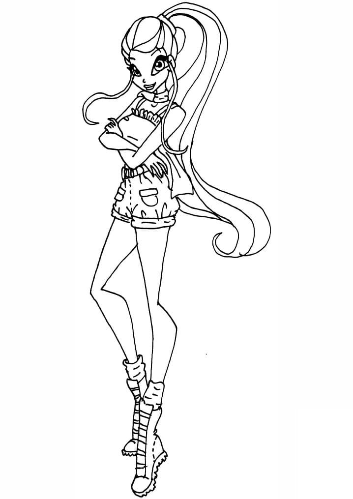 Desenho de Stella da Clube Winx Bonita para Colorir Pdf