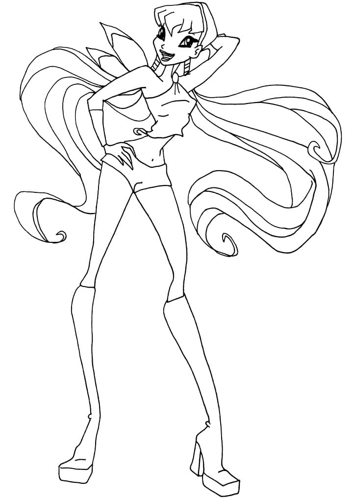 Desenho de Stella da Clube Winx com Poderes para Imprimir