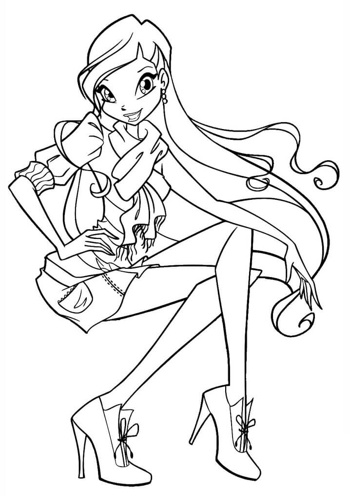 Desenho de Stella da Clube Winx Fofa para Colorir Pdf
