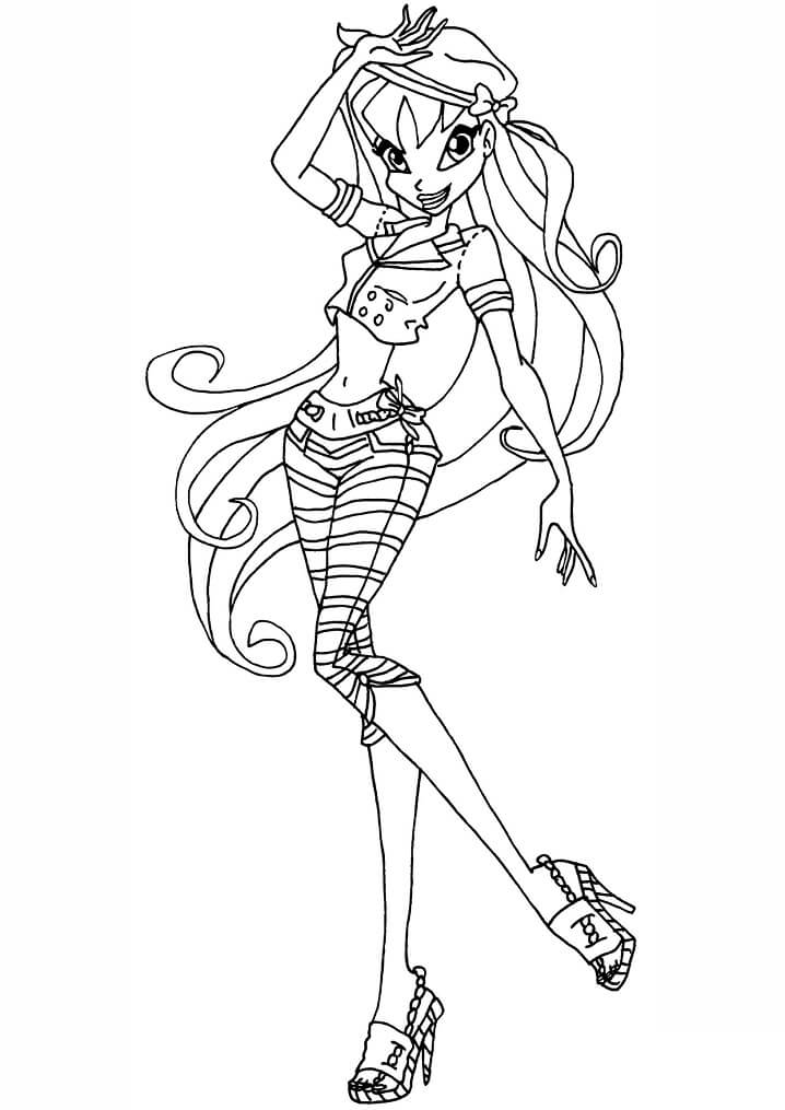 Desenho de Stella da Clube Winx para Colorir Pdf