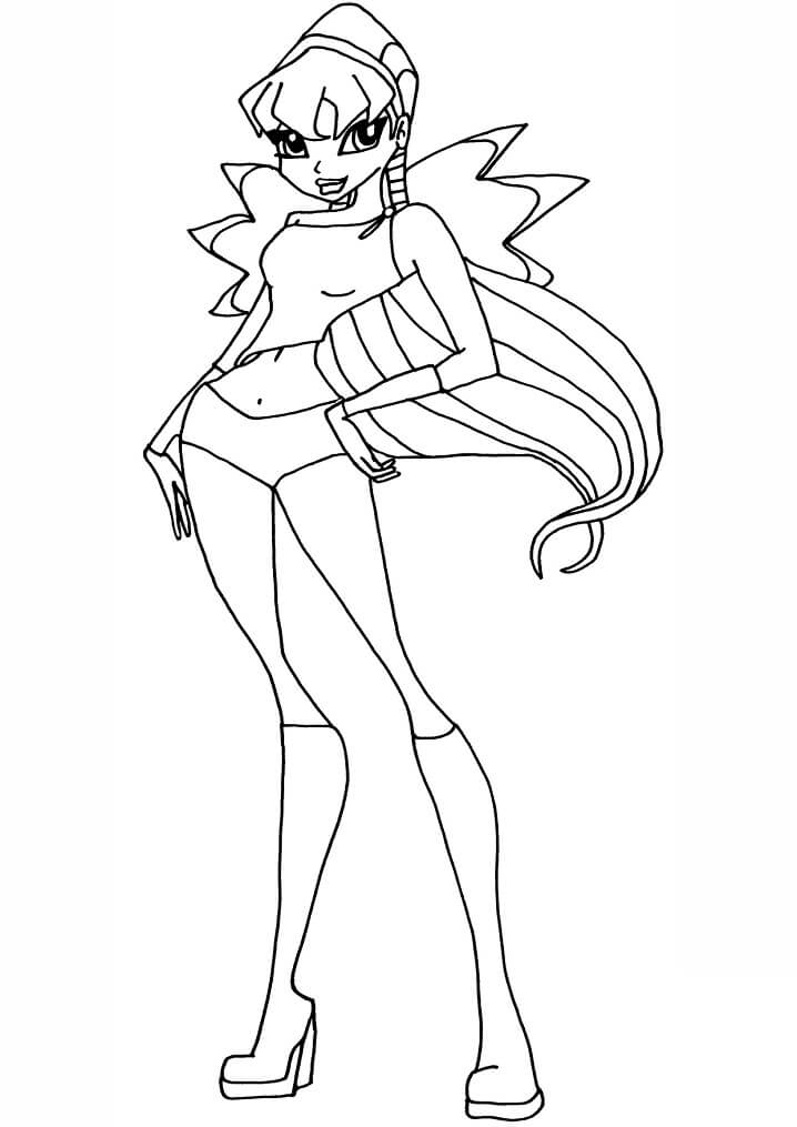 Desenho de Stella da Clube Winx Realista para Colorir