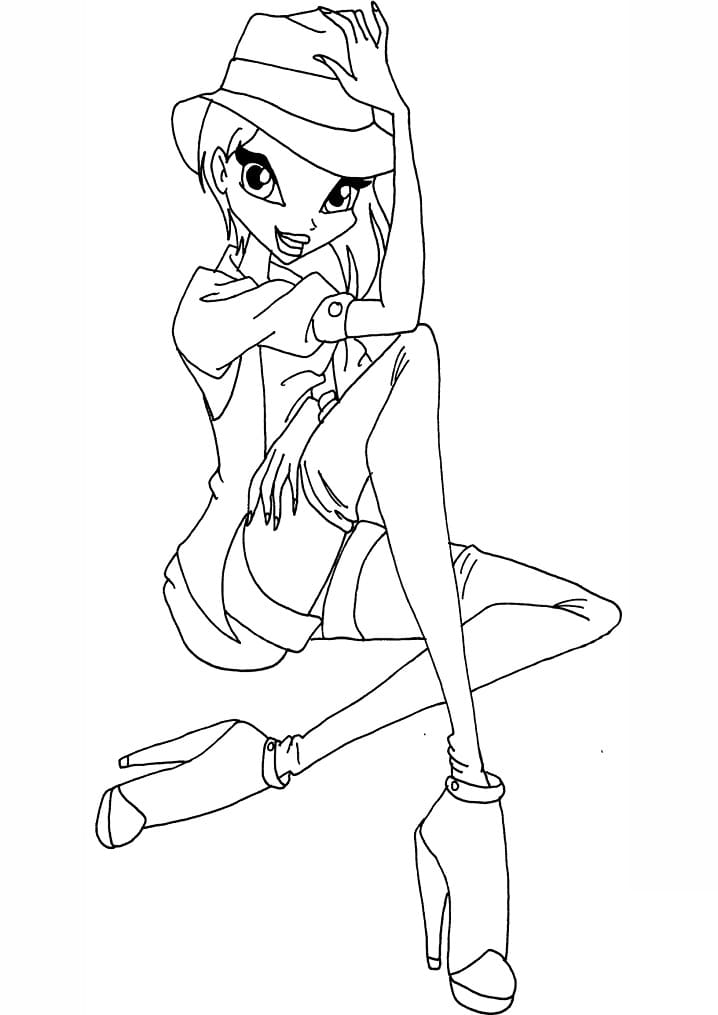 Desenho de Tecna da Clube Winx Colorida para Colorir Pdf