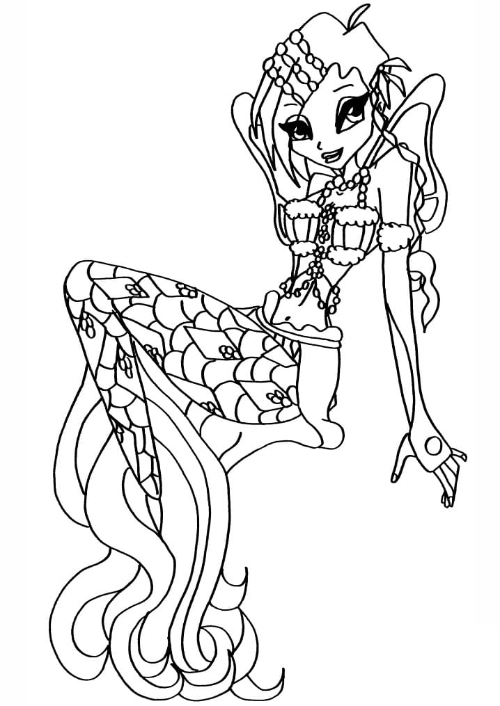 Desenho de Tecna da Clube Winx com Poderes para Imprimir