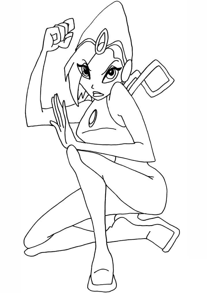 Desenho de Tecna da Clube Winx Fofa para Colorir Pdf