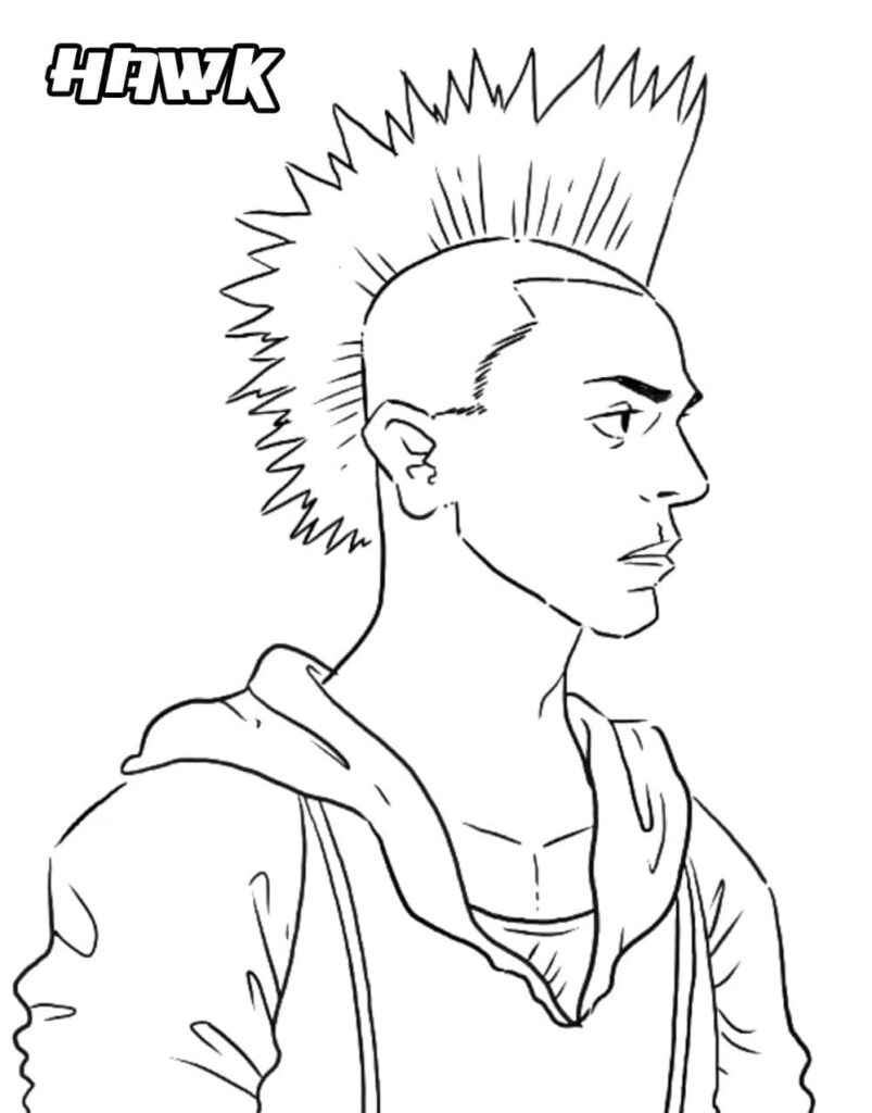 Desenho de Hawk Cobrá Kai para Colorir