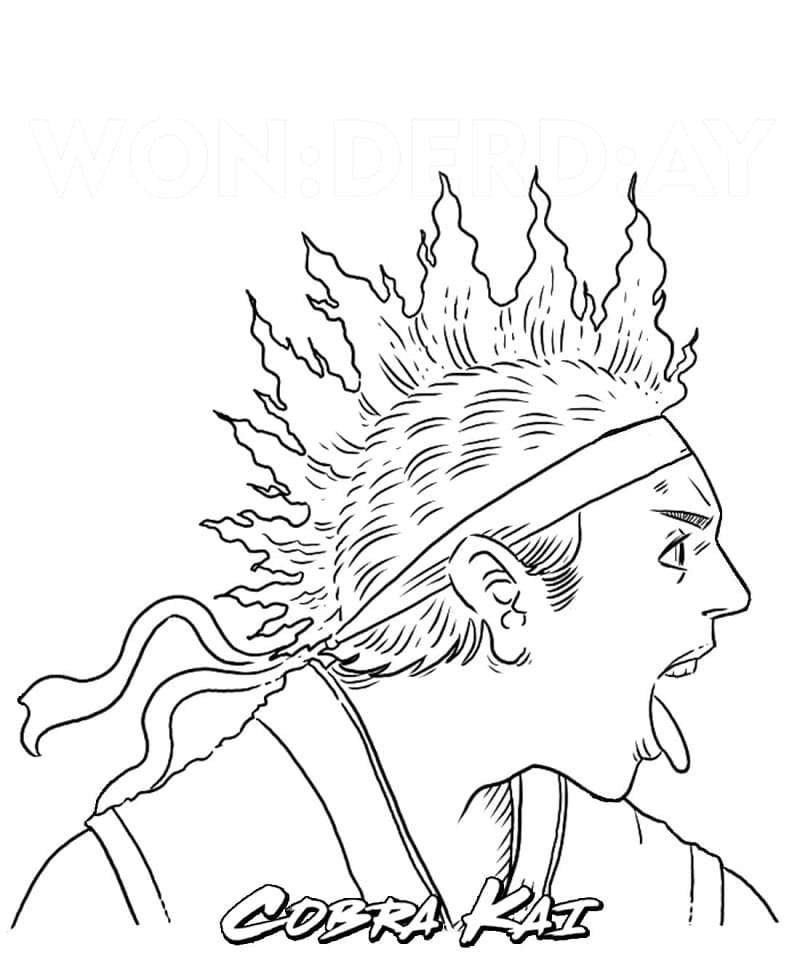 Desenho de Hawk de Cobrá Kai para Colorir