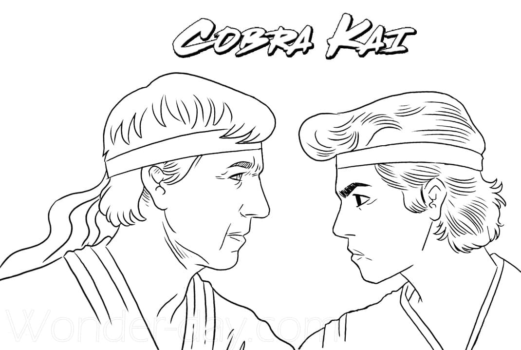 Desenho de Johnny e Miguel de Cobrá Kai para Colorir Desenho de Johnny e Miguel de Cobrá Kai para Colorir
