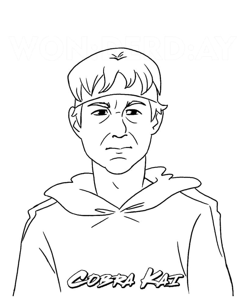 Desenho de Johnny Lawrence Cobrá Kai para Colorir