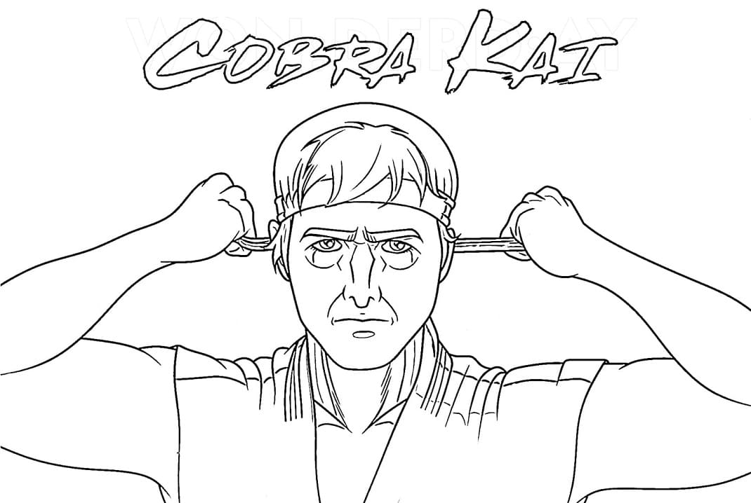 Desenho de Johnny Lawrence de Cobrá Kai para Colorir Desenho de Johnny Lawrence de Cobrá Kai para Colorir