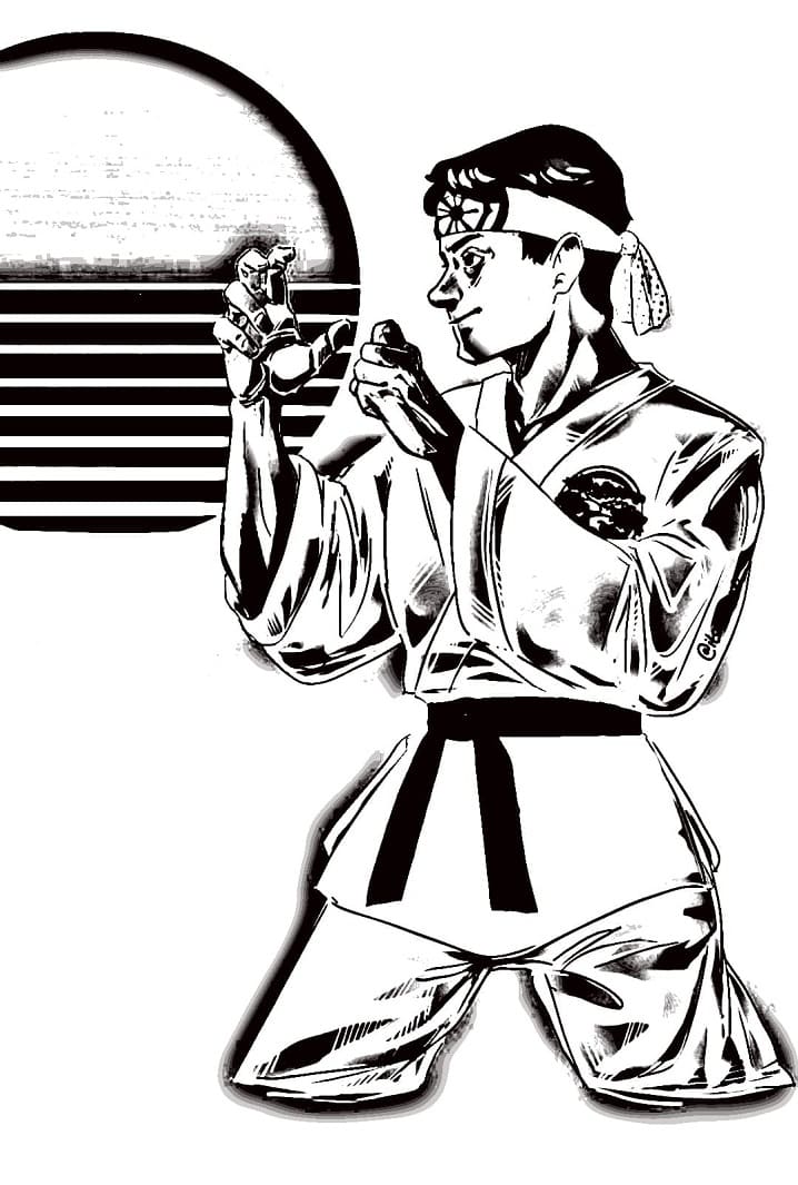 Desenho de Miguel Diaz Cobrá Kai para Colorir Desenho de Miguel Diaz Cobrá Kai para Colorir