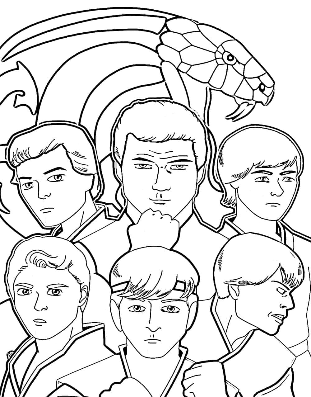Desenho de Personagens de Cobrá Kai para Colorir Desenho de Personagens de Cobrá Kai para Colorir