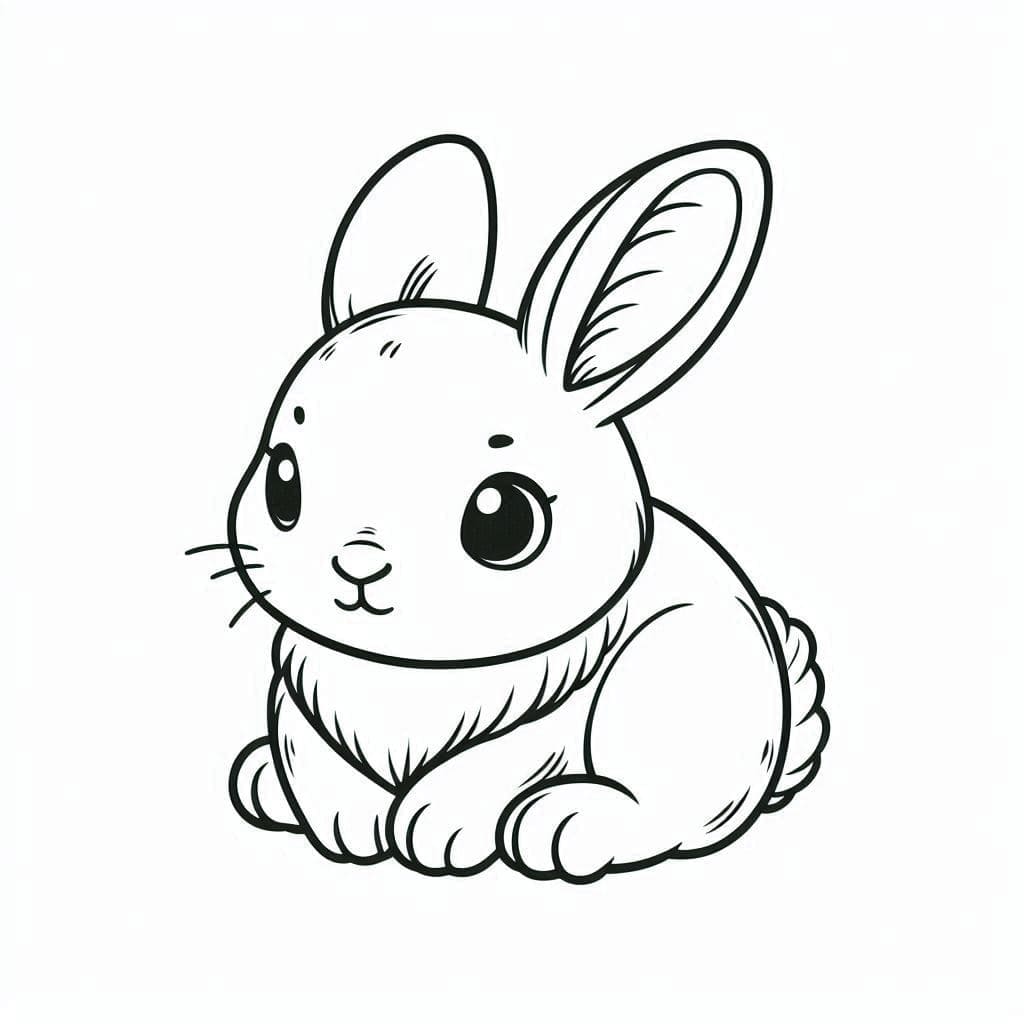 Desenho de Coelho Muito Lindo para Colorir