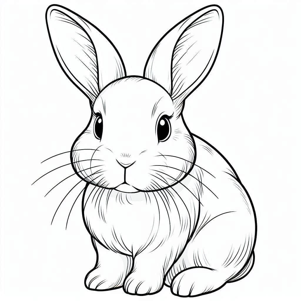 Desenho de Coelho Normal para Colorir