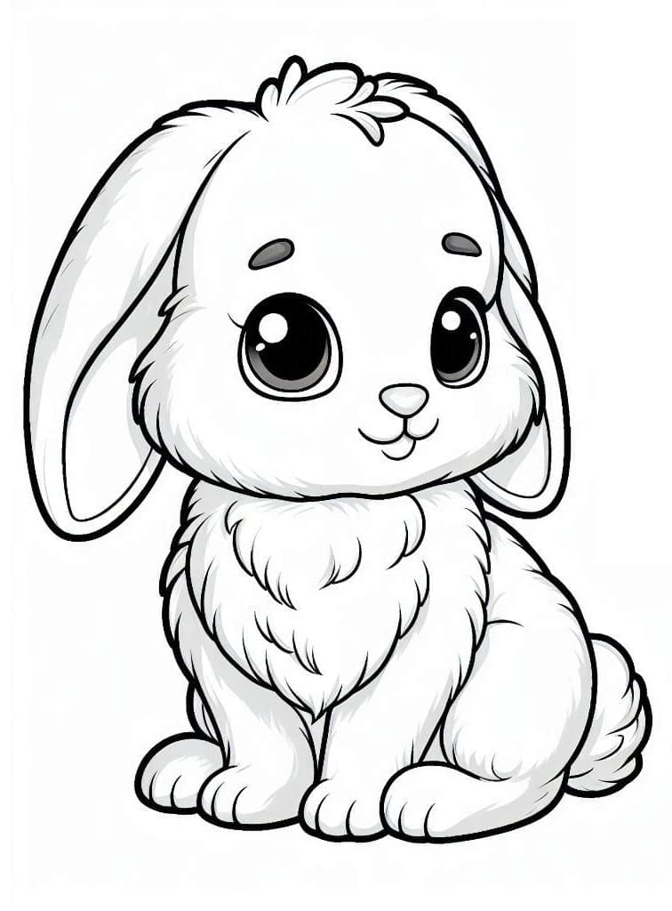 Desenho de um Coelho Fofo para Colorir