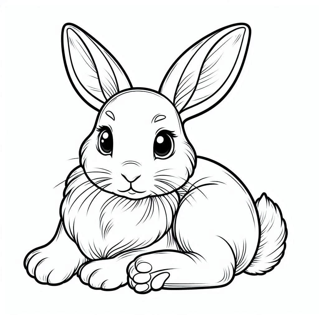 Desenho de um Coelho Muito Lindo para Colorir