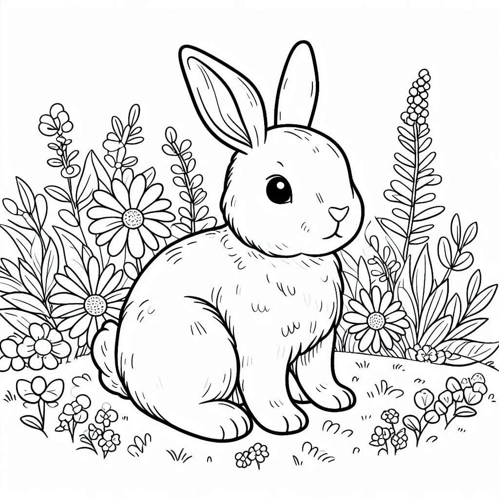 Desenho de um Coelho Normal para Colorir