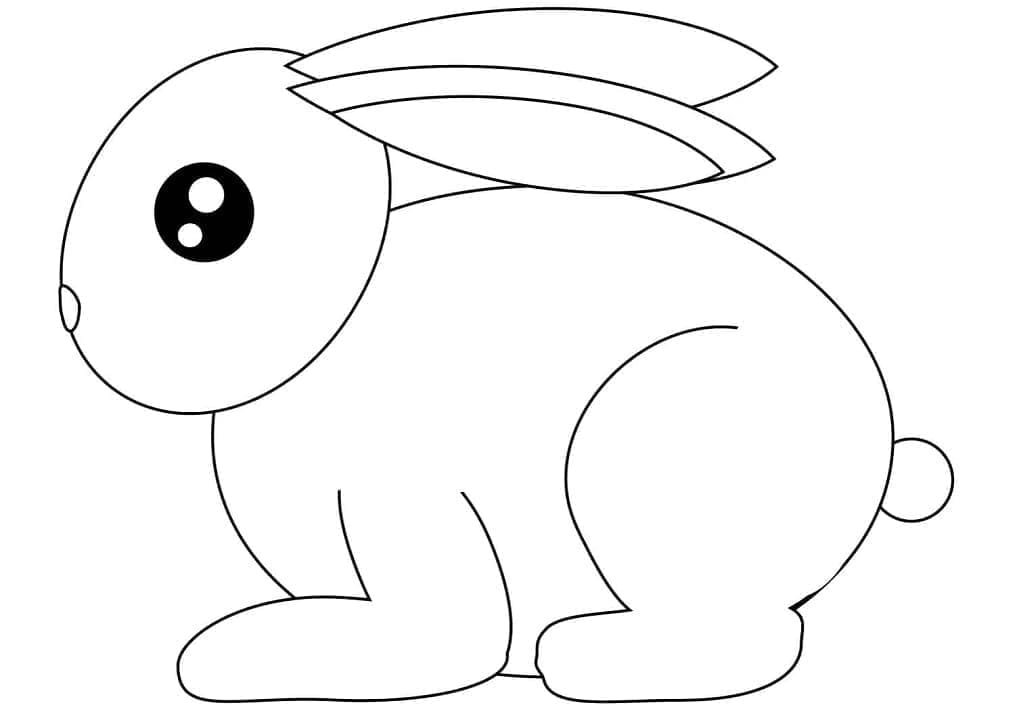 Desenho de um Coelho Simples para Colorir