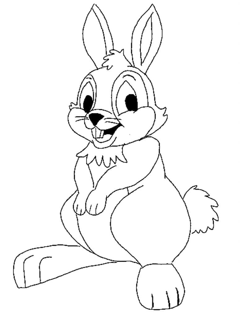 Desenho de um Coelho de Desenho Animado para Colorir