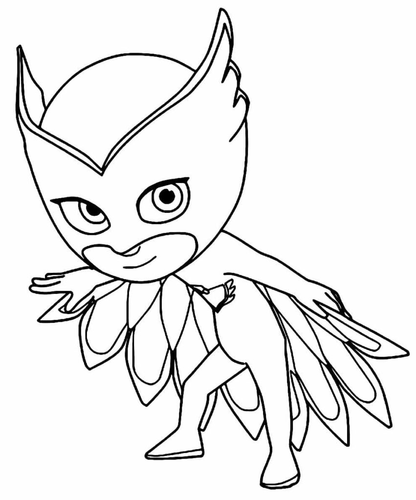 Desenho de Corujita em Pj Masks para Colorir
