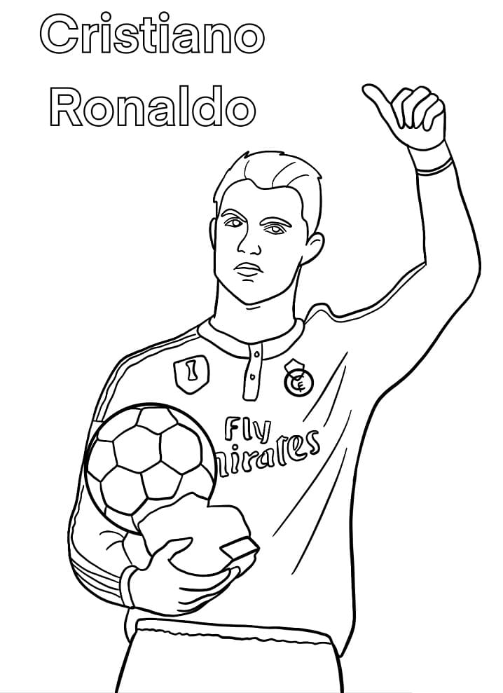 Desenho de Cristiano Ronaldo Bonito para Colorir Pdf