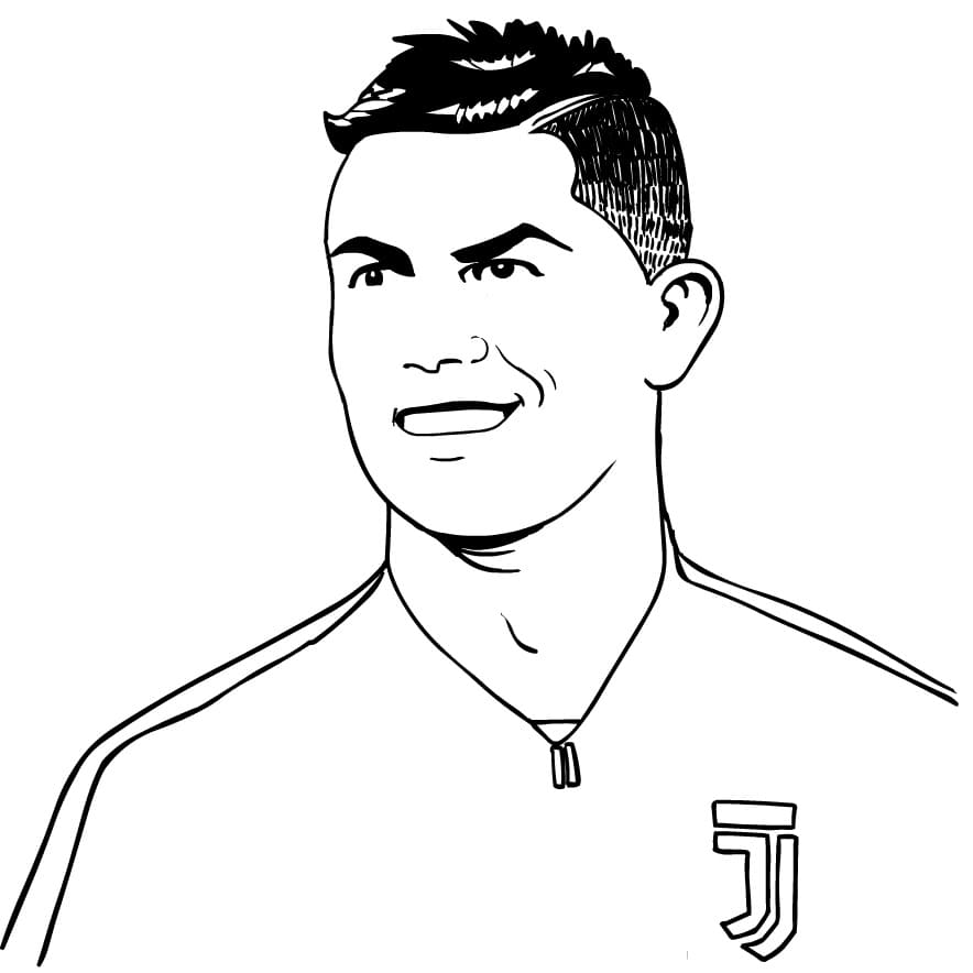 Desenho de Cristiano Ronaldo com Trofeu para Imprimir