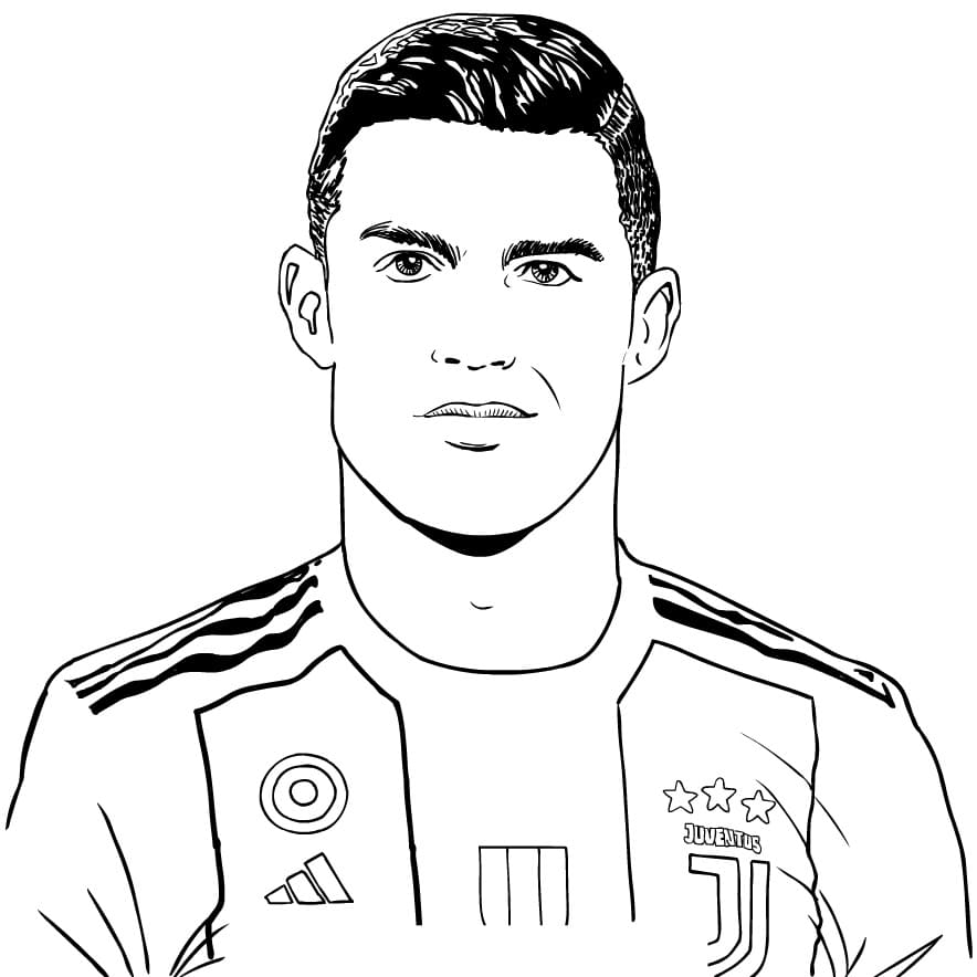 Desenho de Cristiano Ronaldo Detalhado para Colorir Pdf