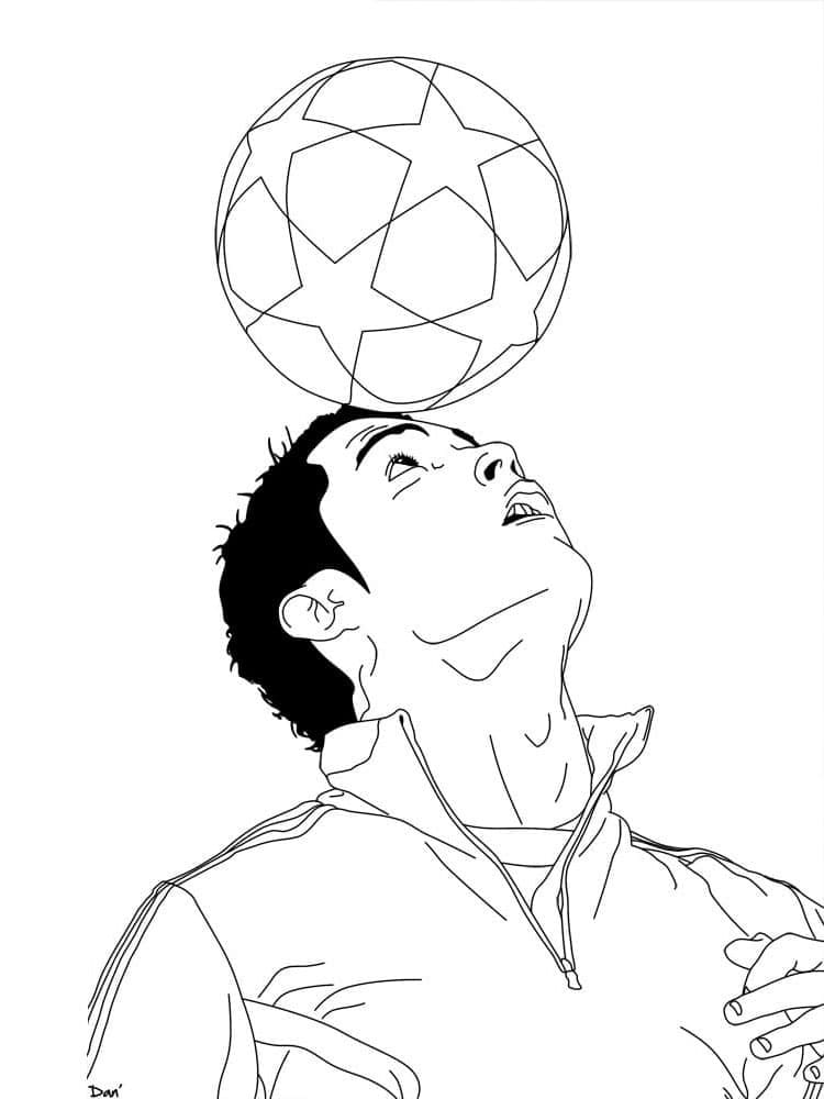 Desenho de Cristiano Ronaldo Imprimivel para Colorir