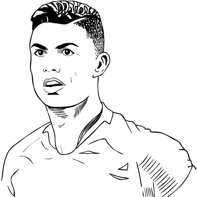 Desenho de Cristiano Ronaldo no Campo para Imprimir