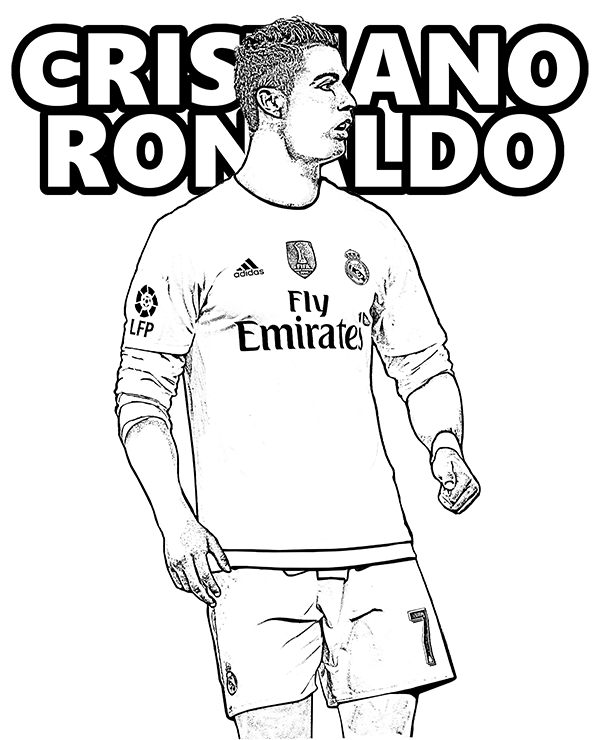Desenho de Cristiano Ronaldo para Colorir Pdf