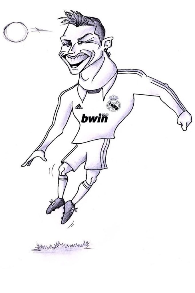 Desenho de Cristiano Ronaldo para Imprimir Lápis de Cor