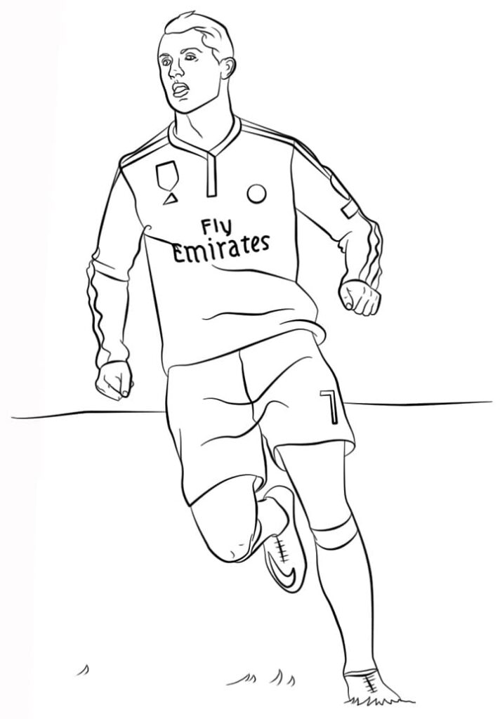 Desenho de Cristiano Ronaldo para Pintar Giz de Cera